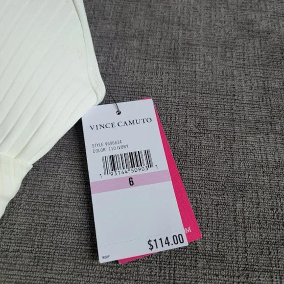 Vince Camuto Ivory Halter Wrap Front Molded Cups One Piece Women's Swims… - Picture 11 of 16